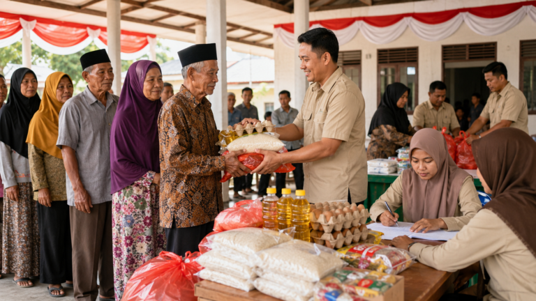 Ilustrasi penyaluran bantuan sosial