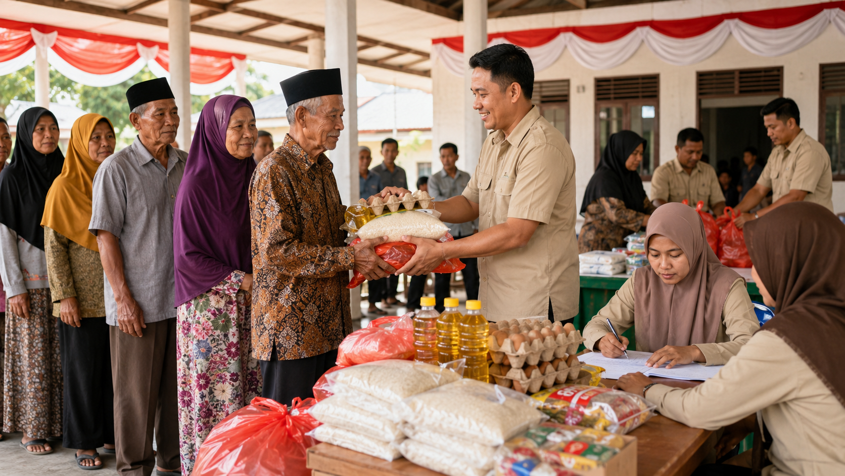 Ilustrasi penyaluran bantuan sosial