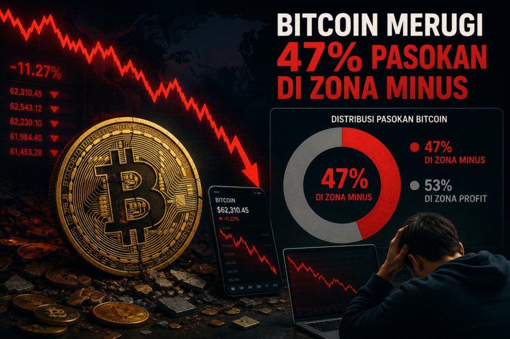 Bitcoin Merugi, 47 Persen Pasokan di Zona Minus