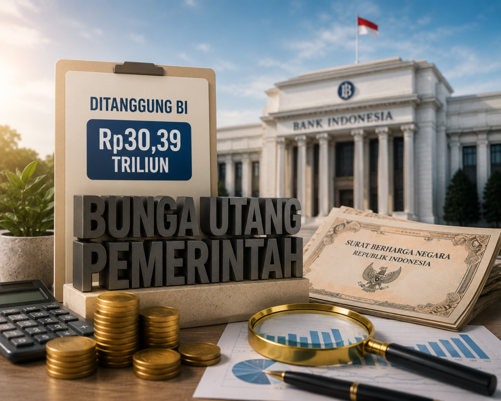 Bunga Utang Pemerintah Ditanggung BI Rp30,39 Triliun